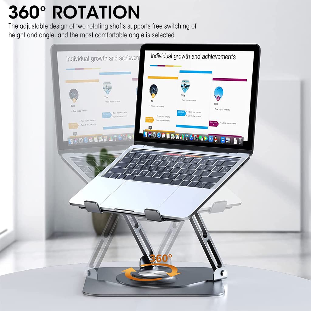 Verilux Laptop Stand for Desk, Adjustable Laptop Stand 360 ¡ã Rotatable Laptop Holder for 10-16Laptop, Laptop Stand for Table, Portable Laptop Stand for MacBook Pro/Air, Laptop Holder for Desk