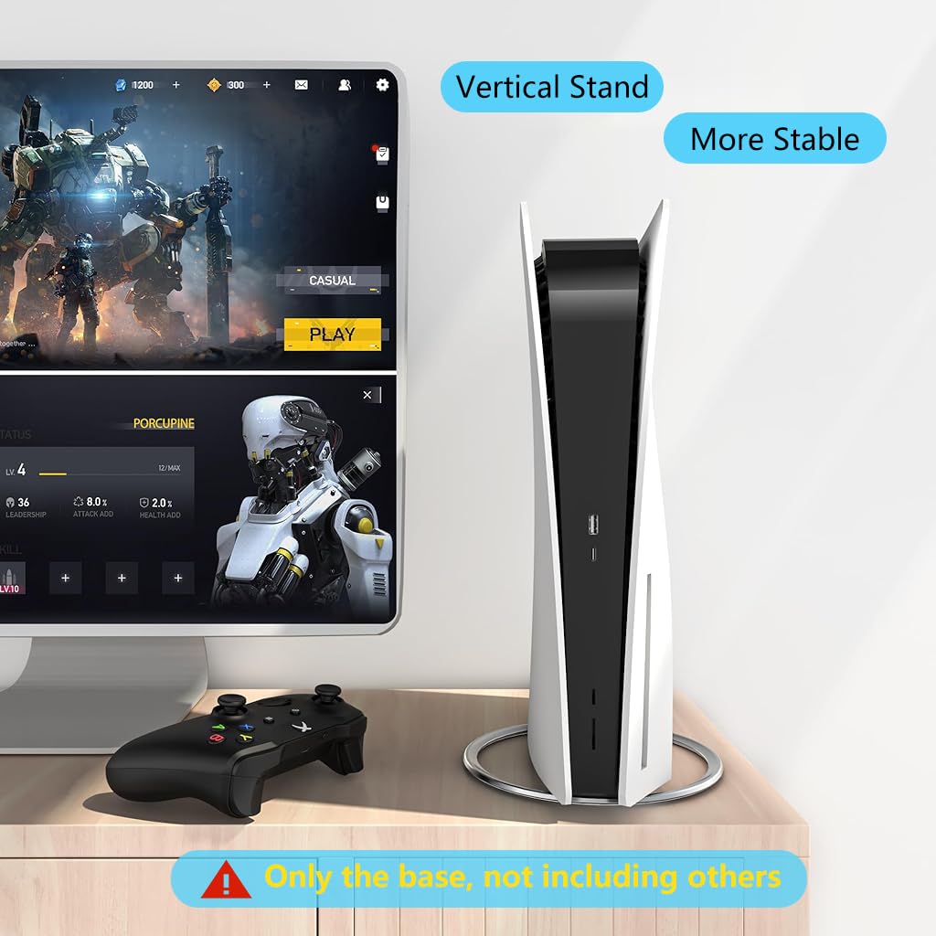 ZORBES® PS5 Slim Stand Vertical Stand for PS5/PS5 Slim /PS5 Pro Consoles, Non-Slip Base Mount for PlayStation 5 Accessories, Heat Dissipation Standfor PS5/PS5 Pro /PS5 Slim Console Stand