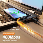 Verilux® PD 100W Type C Cable Fast Charging 6.6Ft,Right Angle C Type Charger Cable with No Tangle Flat Nylon Braid,Support 480Mbps Data Transfer for iPhone 17/17 Pro/17 Pro Max 16/15 Galaxy S25/S24