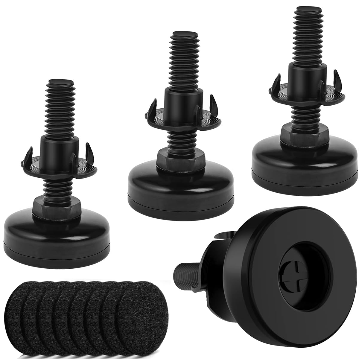 Serplex® 4 Set Adjustable Leveling Feet, Heavy Duty Height Adjustable Table/Furniture Feet Levelers with T- Nut Kit 3/8"-16 Thread, Furniture Levelers for Table Chairs Cabinets Sofa Raiser