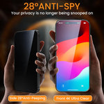 ZORBES® 2 Packs for 16e/iPhone 14/iPhone 13/iPhone 13 Pro Private Screen Protector - [Auto-Dust Removal] 9H+