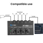ZORBES® Headphone Amplifier Portable Headphone Mixer 4 Channel Stereo Audio Amplifier Balanced Headphone Mixer Headphone Amplifier for Studio, Podcasting, Professional Music Produce