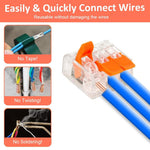 Serplex® 60PCS Cable Connectors Set with 2-Slot/3-Slot/5-Slot Configurations, Lever Nut Assortment Splicing Connector Kit Electrical Connectors DIY Compact Splicing Wire Connectors for AWG 24-12