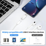 Verilux Light-ning to Type C Earphone Converter for iPhone 17 16 15 with Aluminum Alloy Housing | Supports Hands-Free Calling and Volume Control