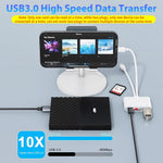 Verilux Multi Card Reader for iPhone with 4 in 2 USB C Lightning Ports | Supports Fast Charging