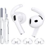 ZORBES® Compatible with AirPods 4 Ear Hooks, 4 Pairs Silicone Anti-Slip Sport Ear Grips with Dual Head Cleaning Pen, Secure Fit Ear Covers for Running Workout Accessories