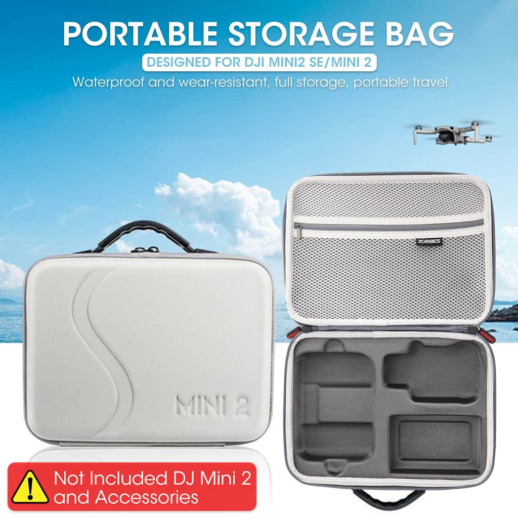 ZORBES® Carrying Case for DJI Mini 2, Portable Compact Storage Bag Hard Case Set with Strap Storage Travel Case Compatible with DJI Mini 2 Pro and Drone Controller, Case Only Not Include DJI Product