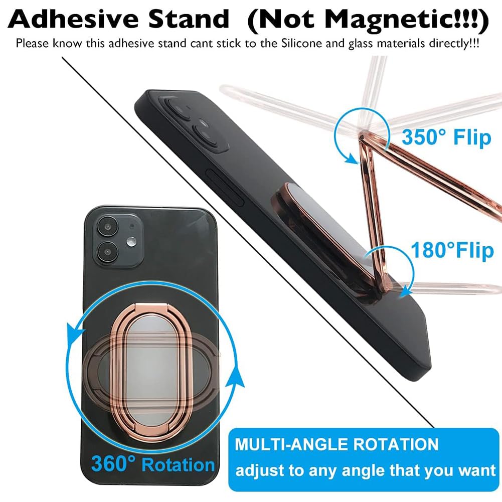 Zeitel® Metal Mobile Stand for Table, Foldable Phone Holder 3M Self-Adhesive Mobile Holder Folding Phone Grip Holder Universal Desktop Phone Stand Mobile Ring Holder for Most Smartphone, Tablet