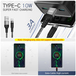 Verilux Type C Cable for Phone and Tablet featuring 8m 26ft length | 10W USB A to C Charger