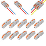 Serplex® 10Pcs Cable Wire Connectors, 1 In to 1 Out Electrical Connectors, Quick Wiring Cable Connectors Push-in Conductor Terminal Blocks for 28-12AWG Cable, Flame Retardant PA/PC Cable Connectors