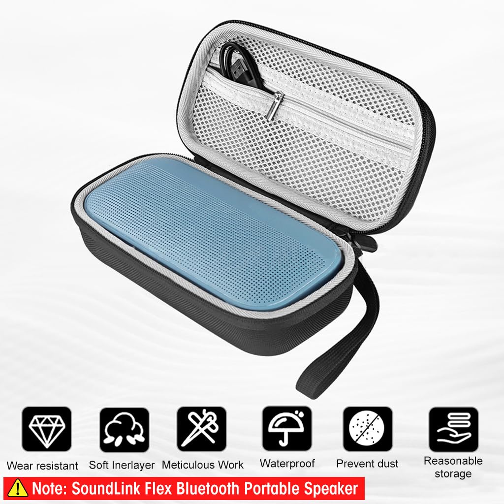 ZORBES® Carring Case for Bose SoundLink Flex Storage Case with Hand Strap Hard EVA Protective Case for SoundLink Flex Wireless Bluetooth Speaker, Not Included Bose SoundLink Flex