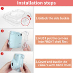 ZORBES® Instax Mini 9/8 Case Cover, Crystal Protective Camera Case for Fujifilm Instax Mini 9/8, Easy Install Clear Hard Shell with Removable Rainbow Shoulder Strap for Intex Camera Mini 9/8