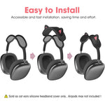 ZORBES® Headband Cover for AirPods Max Cute Cat Ear AirPods Max Headband Attachment Decoration Lightweight Silicone Cat Ear Style Headband Protector for Apple AirPods Max, Black - verilux