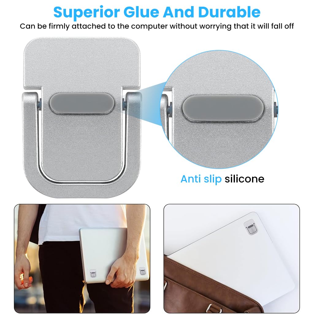 ZORBES® 2PCS Foldable Laptop Feet with Anti-slip Silicone-Silver