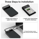 Verilux HDD SSD Enclosure for 3.5 and 2.5 inch Drives with SATA to USB 3.0 UASP Support Up to 10TB