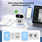 ZORBES® Thermal Printer, Mini Bluetooth Thermal Print Inkfree Printer Compatible with Android & iOS System, Label Printer Black on White with 1 Roll of Print Paper