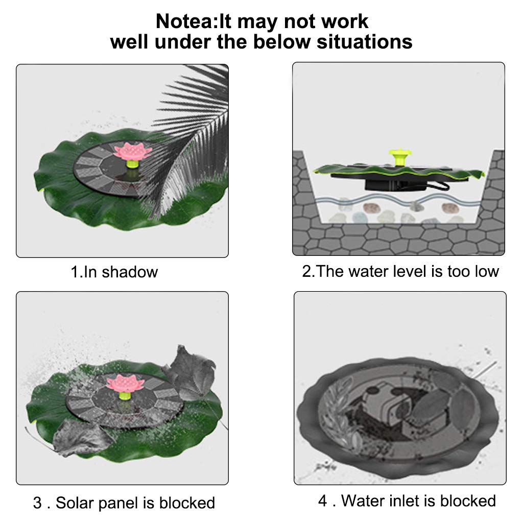 Verilux Solar Water Floating Fountain Pump- Black