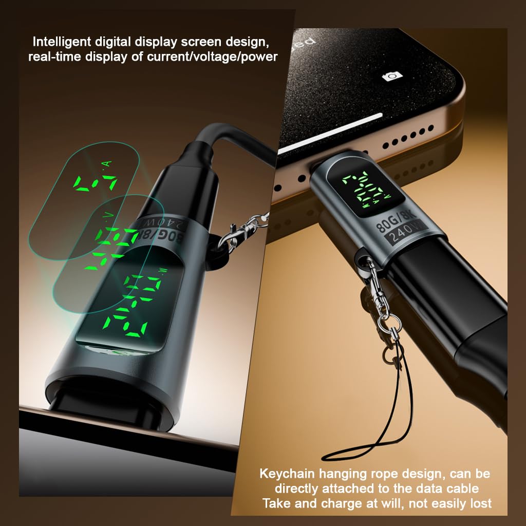 Verilux Type C Adapter for MacBook and USB C Devices with 240W PD and Digital Display | 80Gbps Data Transfer