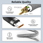 Verilux Type C Charging Cable 10ft 62W PD Fast Charge with Nylon Braid | 480Mbps Data Transfer