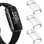 ZORBES® 3-Pack Screen Protector Compatible with Fitbit Inspire 3, TPU Red Bumper Case Cover All-Around Protective Plated Bumper Shell Accessories