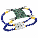 Serplex® 4-Claw Soldering Third Hand Tool, 4 Stainless Steel Clips with Flexible Arm, Aluminum Alloy Base, Circuit Board Holding Clip for Repair, Welding, PCB Fixing & Hands-Free Assembly Work