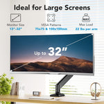 Verilux® Desk Monitor MountAluminum Alloy Monitor Arm Desk Mount with Flexible Arm 360° Rotatable Monitor Screen Mount Screw-Mount Single Monitor Mount for 1332 Screens up to 22 lbs