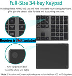 Verilux Bluetooth Numeric Keypad with 34 Keys and Rechargeable Design for Mac and Windows