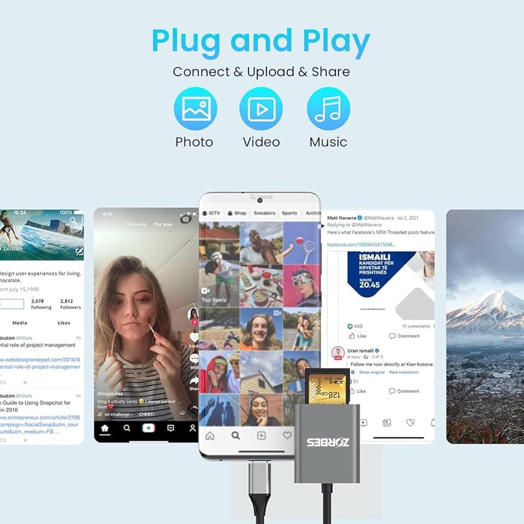 ZORBES® USB C SD 4.0 Card Reader,
