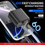Verilux Type C to C Cable for Fast Charging with Convertible Neck Strap 3.3ft Nylon Braided