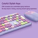 Verilux Wireless Keyboard and Mouse Combo with 110 Keys and Cleaning Brush | Purple Gift for Girls