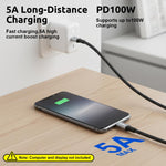 Verilux USB C Extension Cable 0.5m for Fast Charging and 10Gbps Data | 4K HD Output