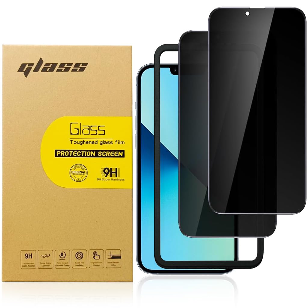 ZORBES Privacy Screen Protector for iPhone 14 13 13 Pro with 9H Tempered Glass | 2 Pack