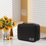 Verilux Electronics Organizer Travel Case for Cables and Devices featuring Triple Layer Pouch Design