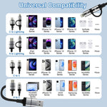 Verilux Type C Charger Cable 4 in 1 4 ft 1.2 m with PD 60 W Fast Charging and Spring Coil Design