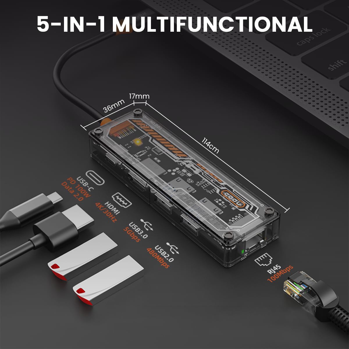 Verilux USB Hub 3.0 for PC, 4-Port High Speed USB Hub with Braided Cord are Hard to Break, USB 3.0/2.0 Ports Compatible for PC, MacBook, Mac Pro, Mac Mini, iMac, Surface Pro, XPS, PC