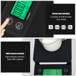 Verilux 3kg/0.1g Digital Kitchen Weighing Scale for Home Coffee Scale with Timer Food Weighing Scale for Diet LCD Digital Pocket Scale Portable Electronic Kitchen Scale for Water Injection Rate