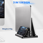 Verilux® Laptop Holder for Desk with Silicone to Protect Notebook Sizes Adjustable Vertical Laptop Stand Holder Slots Laptop Dock for iPad MacBook Stand 13 Inch Phone Stand Organizer