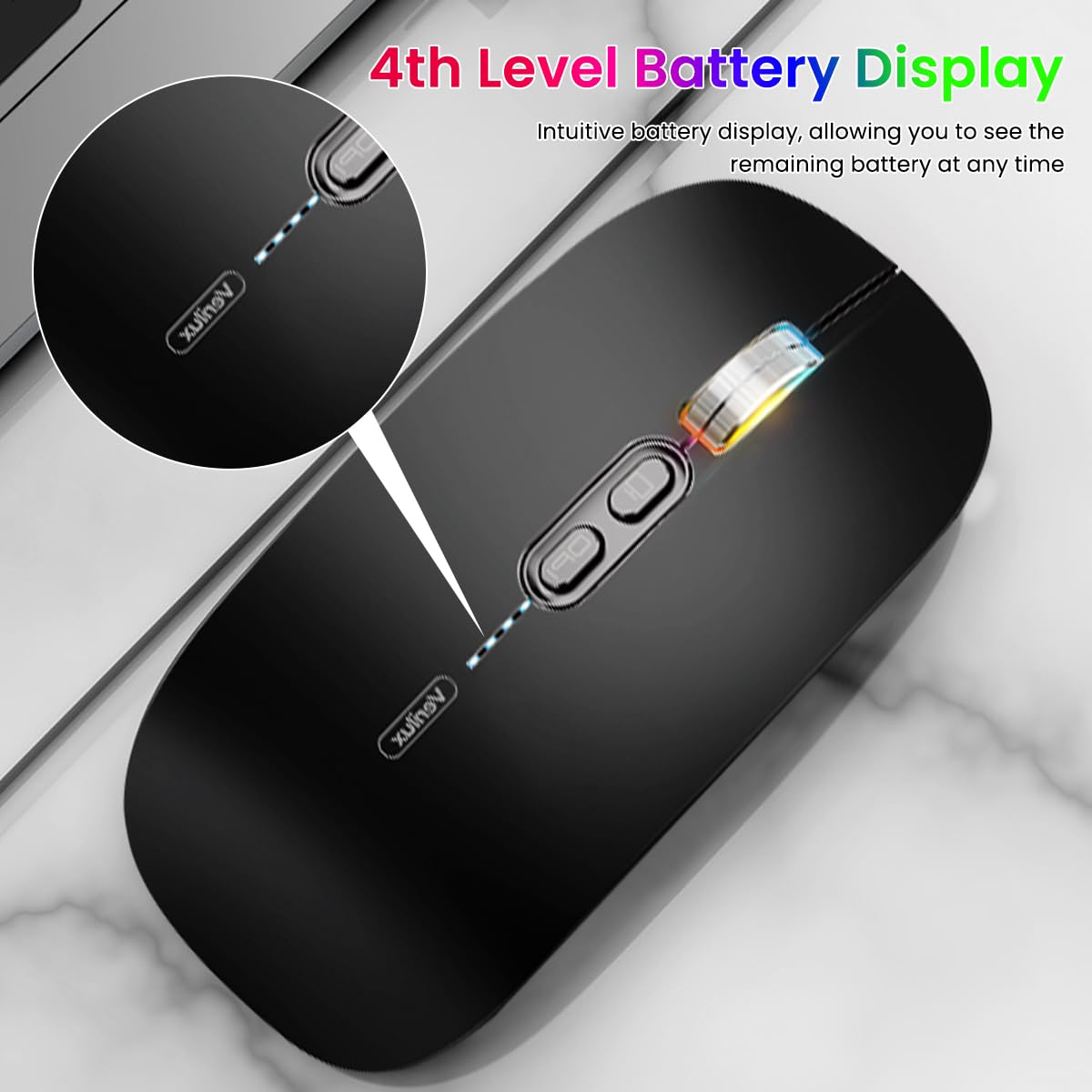 Verilux Wireless Mouse for Laptop with Dual Mode Bluetooth 5.0 and 500mAh Battery | Silent Ergonomic Design