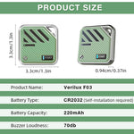 Verilux Air Bluetooth Tracker for iOS with Loop Hole Design and 3.2×3.2×0.94 cm Size | 3 PCS Green