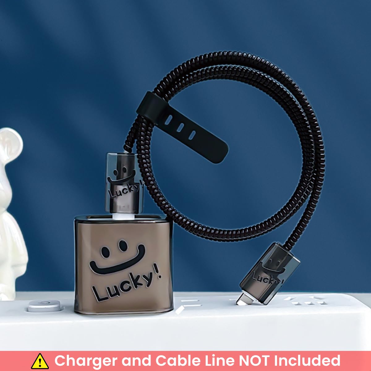 Verilux Charger Protectors for iPhone 15 and 14 with 20W Adapter Cover and Spring Coil Sleeve 3PCS