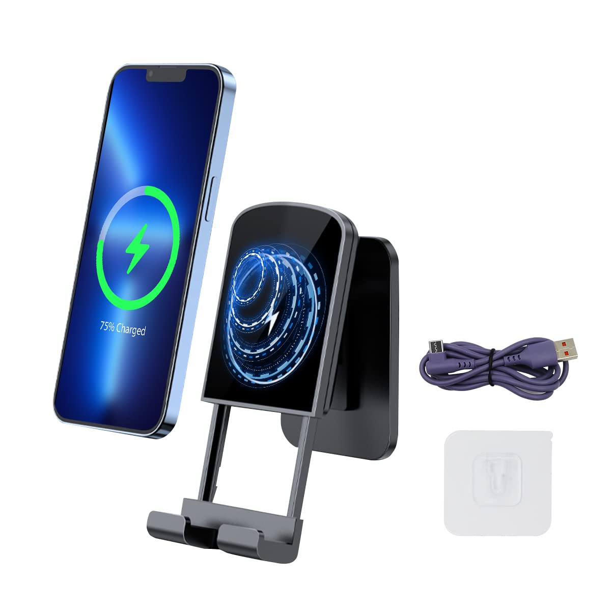 ZORBES® Wireless Charger for iPhone Wall-mounted 15W Fast Charging Wireless Charger for iPhone, Phone Stand Wireless Charger for iPhone 14/ 13/12 Samsung Galaxy S22/S21/S9 QI Charger (Without Adapter)