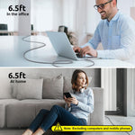 Verilux Type C to Type C Cable for Fast Charging with 6.6ft Length | Nylon Braided 100W