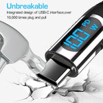 Verilux Type C to Type C Cable 3.3ft for Fast Charging with 100W PD and LED Power Display