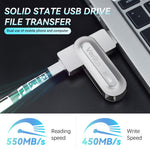 Verilux Pendrive 256GB for iPhone and Android with USB C & A featuring 360° Rotation Design