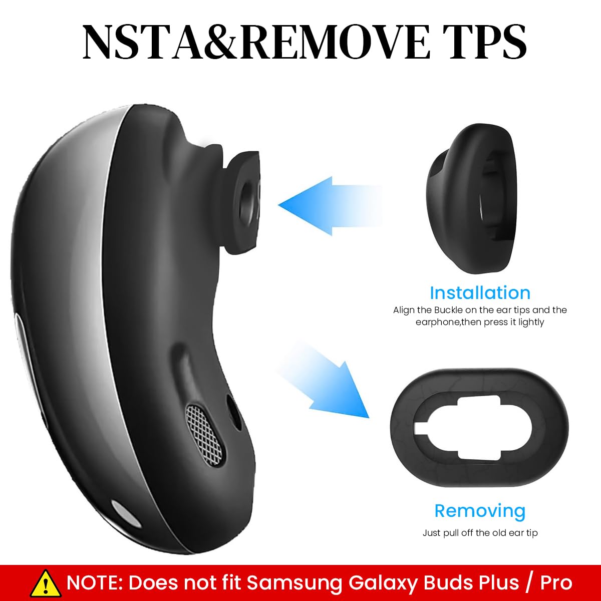 Verilux Earbud Tips for Galaxy Buds Live with Non Slip Wing Design and 6 Pairs Silicone Fit