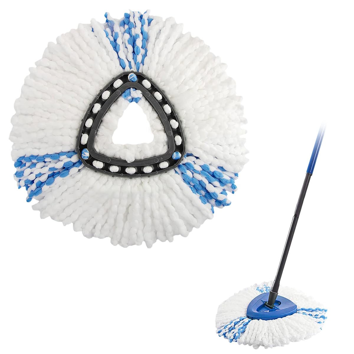 Verilux Triangular Spin Mop Refill for O Cedar and Vileda | Ultra Absorbent Microfiber Head