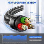 Verilux Aux Cable for Speakers with 9.8 ft Length and Gold Plated Connectors | Nylon Braided