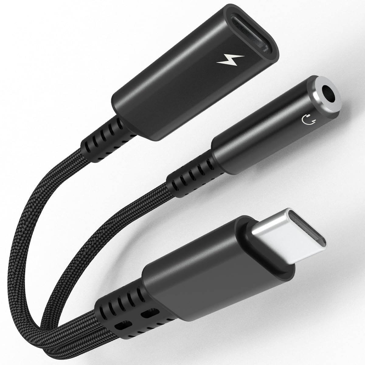 Verilux® USB-C Audio & Charging Splitter Cable, 2 in 1 USB C Splitter with PD 60W Fast Charging 13cm Type-C to Dual Type-C Adapter for Headphones, Plug and Go, No Data Support