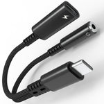 Verilux® USB-C Audio & Charging Splitter Cable, 2 in 1 USB C Splitter with PD 60W Fast Charging 13cm Type-C to Dual Type-C Adapter for Headphones, Plug and Go, No Data Support