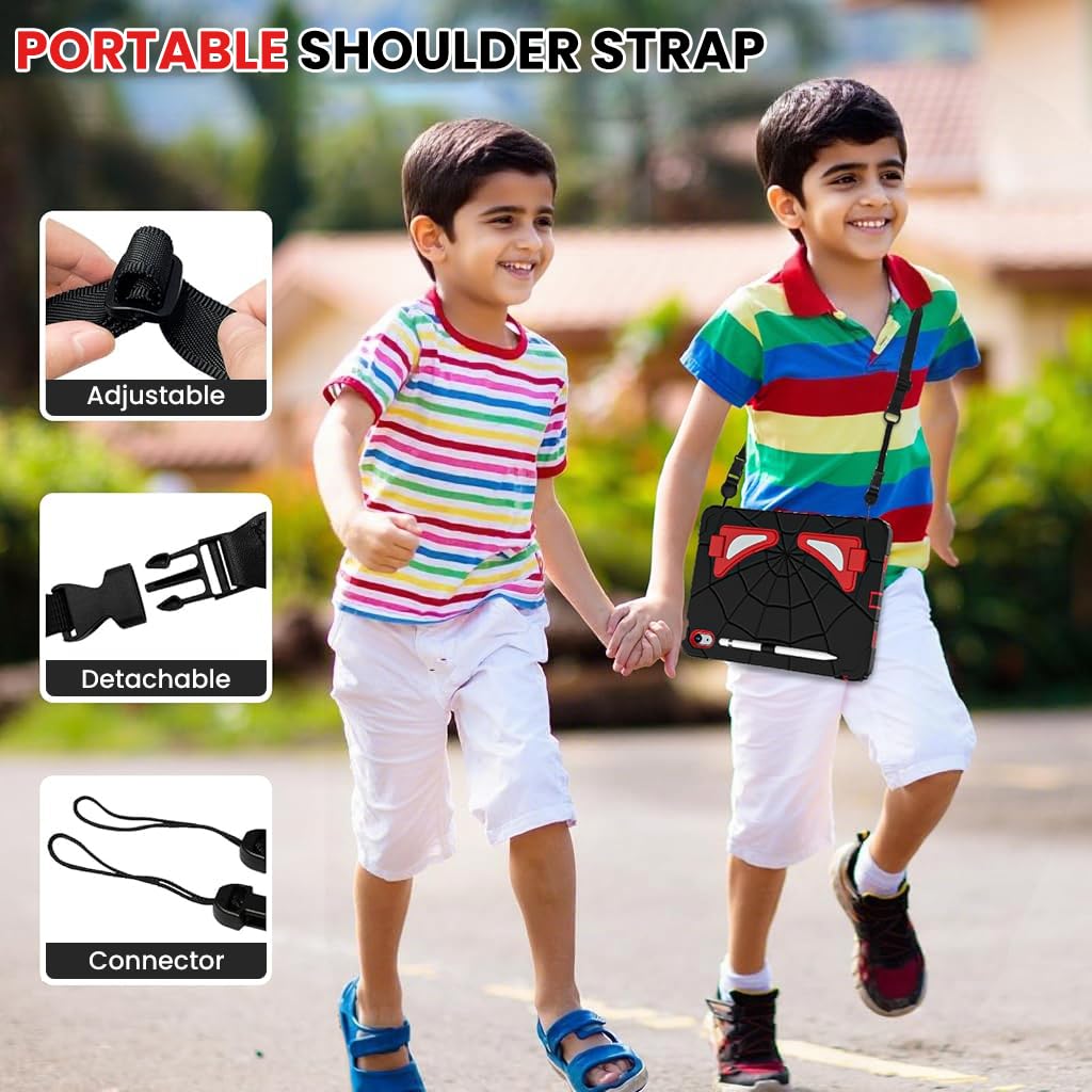 ZORBES® Case for iPad 10th Generation 11 Inch 2025 Cover with Pen Holder Screen Protector Strap Kids Boys Thickned Cornor